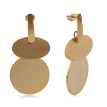 Fashion Earrings Trend 2020 Ladies Jeweries Stainless Steel Large Gold Coin Earrings